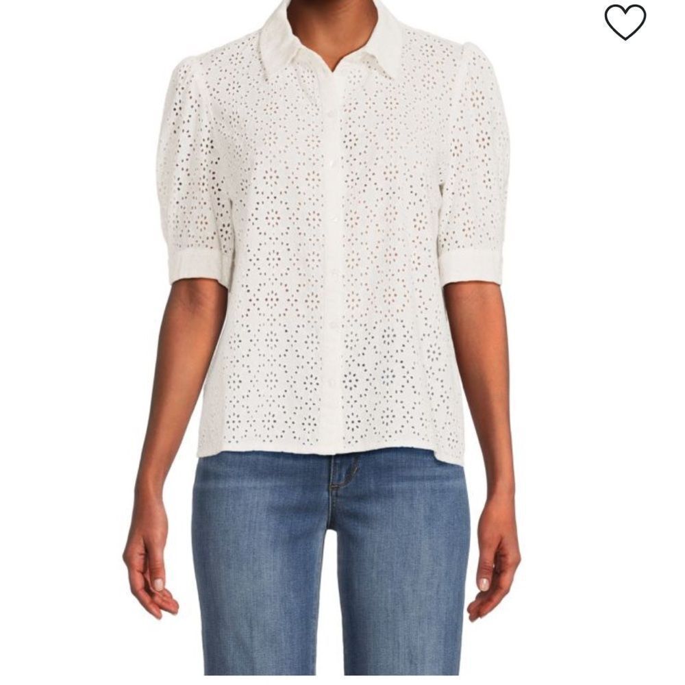 ba&sh White Eyelet Blouse, M